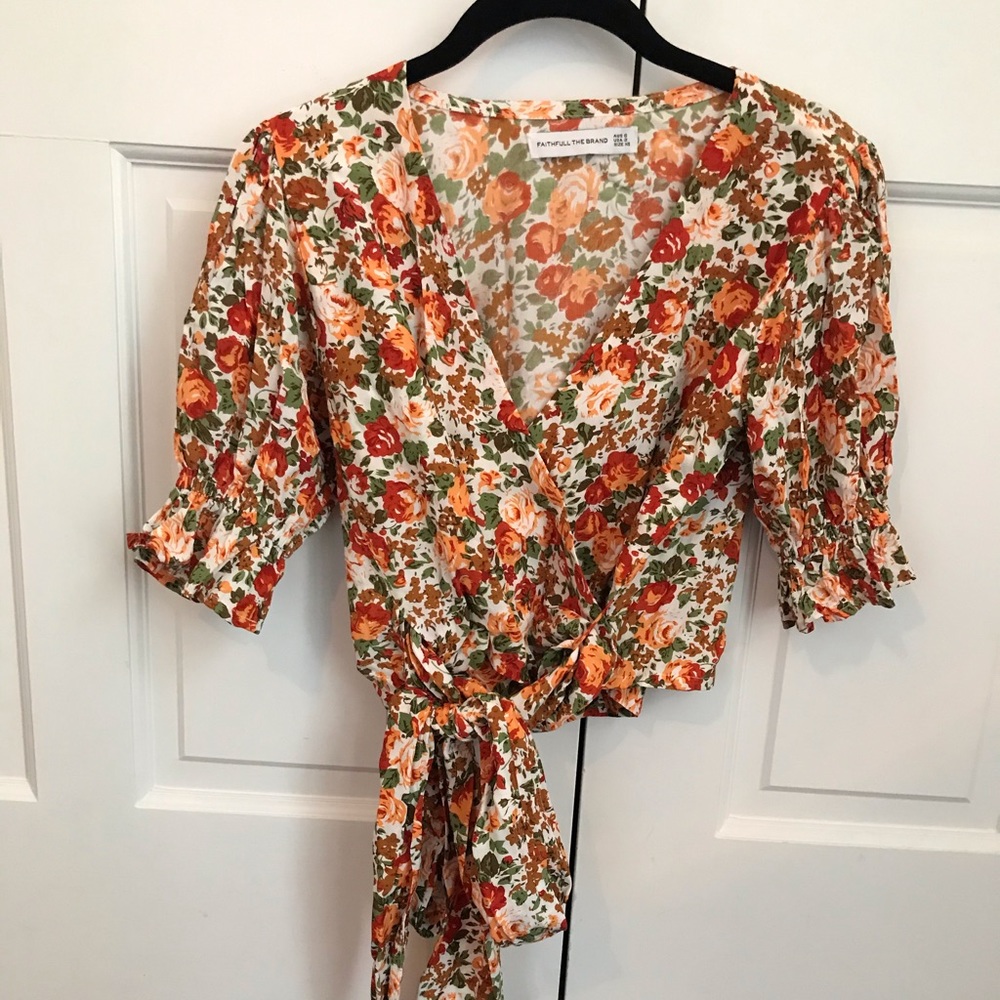 Floral Wrap Blouse